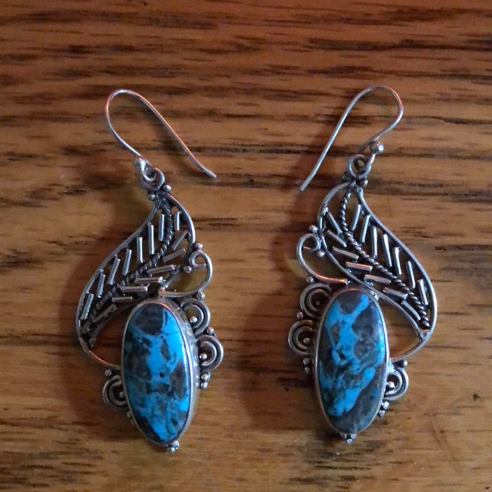 Turquoise 925 Sterling Silver earrings